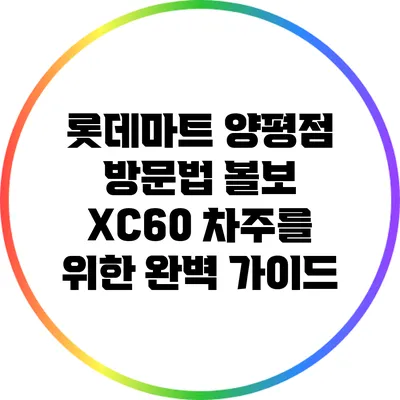 롯데마트 양평점 방문법: 볼보 XC60 차주를 위한 완벽 가이드