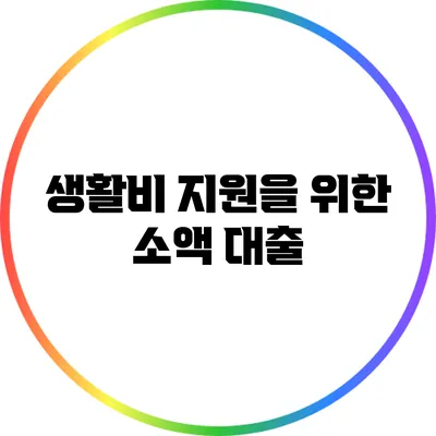 생활비 지원을 위한 소액 대출