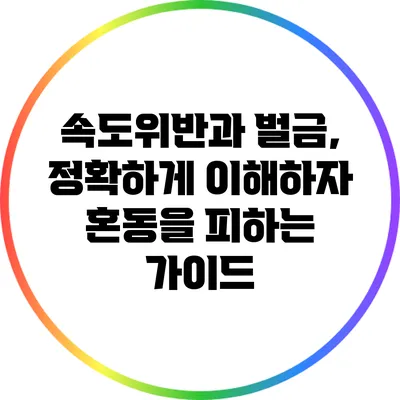 속도위반과 벌금, 정확하게 이해하자: 혼동을 피하는 가이드