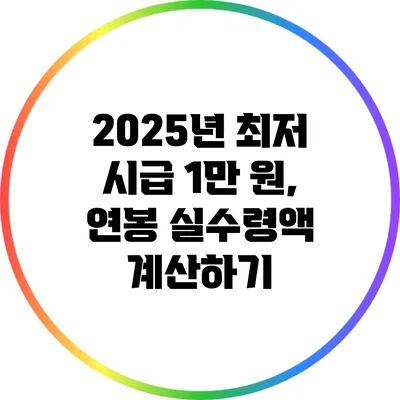 2025년 최저 시급 1만 원, 연봉 실수령액 계산하기