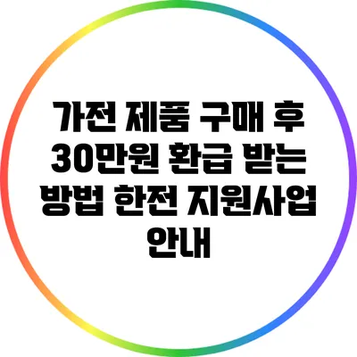 가전 제품 구매 후 30만원 환급 받는 방법: 한전 지원사업 안내