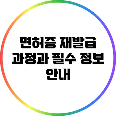 면허증 재발급 과정과 필수 정보 안내