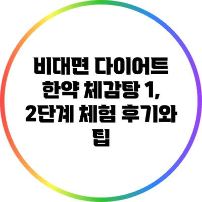 비대면 다이어트 한약: 체감탕 1, 2단계 체험 후기와 팁
