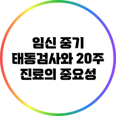 임신 중기: 태동검사와 20주 진료의 중요성