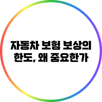 자동차 보험 보상의 한도, 왜 중요한가?