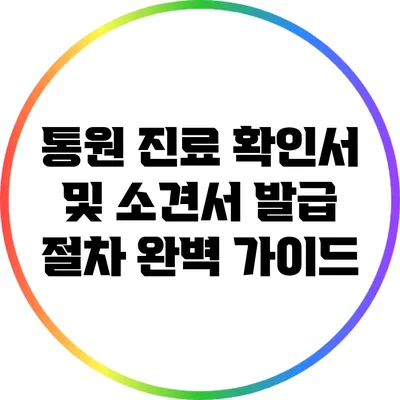 통원 진료 확인서 및 소견서 발급 절차 완벽 가이드