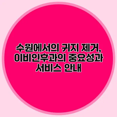 수원에서의 귀지 제거, 이비인후과의 중요성과 서비스 안내
