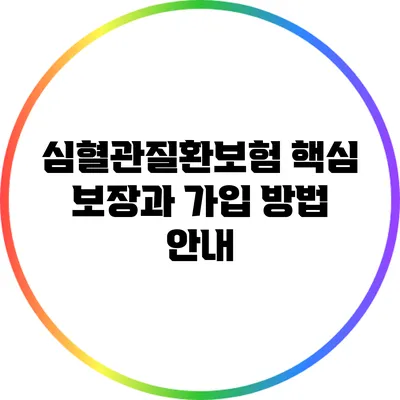 심혈관질환보험: 핵심 보장과 가입 방법 안내