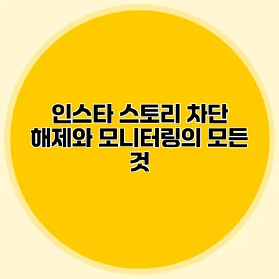 인스타 스토리 차단 해제와 모니터링의 모든 것