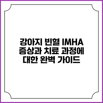 강아지 빈혈 IMHA 증상과 치료 과정에 대한 완벽 가이드