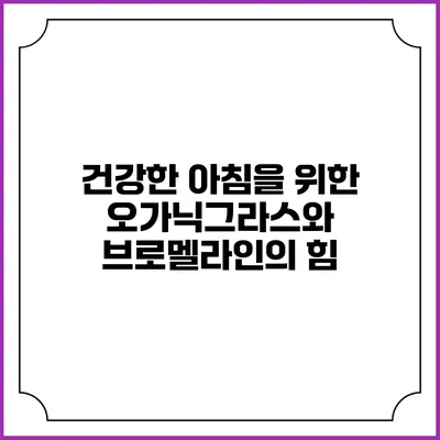 건강한 아침을 위한 오가닉그라스와 브로멜라인의 힘