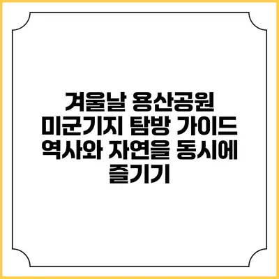 겨울날 용산공원 미군기지 탐방 가이드: 역사와 자연을 동시에 즐기기