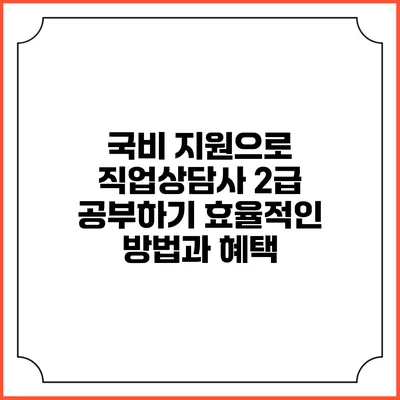 국비 지원으로 직업상담사 2급 공부하기: 효율적인 방법과 혜택