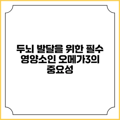 두뇌 발달을 위한 필수 영양소인 오메가3의 중요성