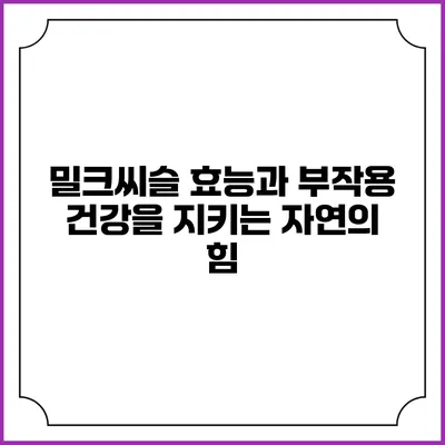 밀크씨슬 효능과 부작용: 건강을 지키는 자연의 힘