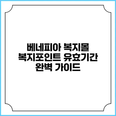 베네피아 복지몰 복지포인트 유효기간 완벽 가이드