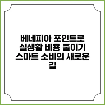 베네피아 포인트로 실생활 비용 줄이기: 스마트 소비의 새로운 길