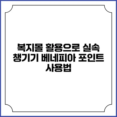 복지몰 활용으로 실속 챙기기: 베네피아 포인트 사용법