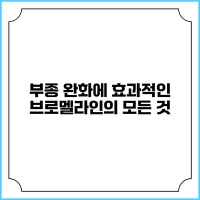 부종 완화에 효과적인 브로멜라인의 모든 것