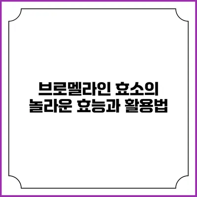 브로멜라인 효소의 놀라운 효능과 활용법