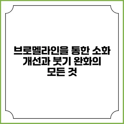 브로멜라인을 통한 소화 개선과 붓기 완화의 모든 것