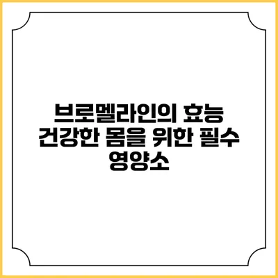 브로멜라인의 효능: 건강한 몸을 위한 필수 영양소