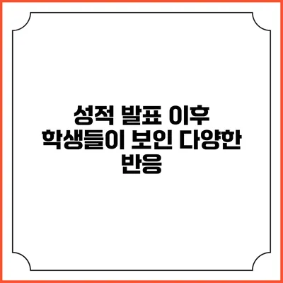 성적 발표 이후 학생들이 보인 다양한 반응