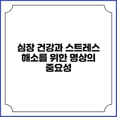 심장 건강과 스트레스 해소를 위한 명상의 중요성