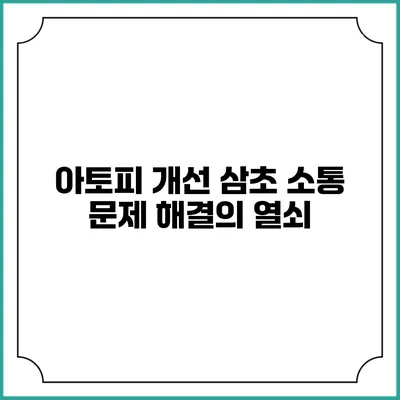 아토피 개선: 삼초 소통 문제 해결의 열쇠