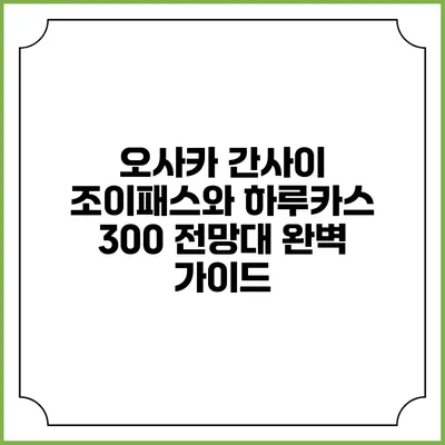 오사카 간사이 조이패스와 하루카스 300 전망대 완벽 가이드