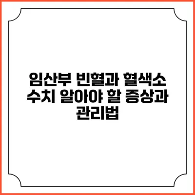 임산부 빈혈과 혈색소 수치: 알아야 할 증상과 관리법