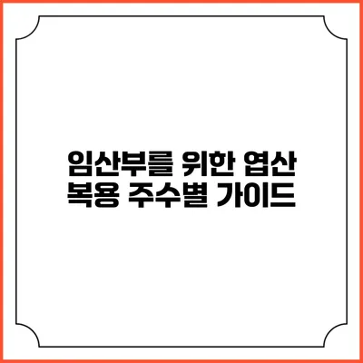 임산부를 위한 엽산 복용 주수별 가이드