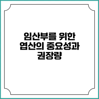 임산부를 위한 엽산의 중요성과 권장량