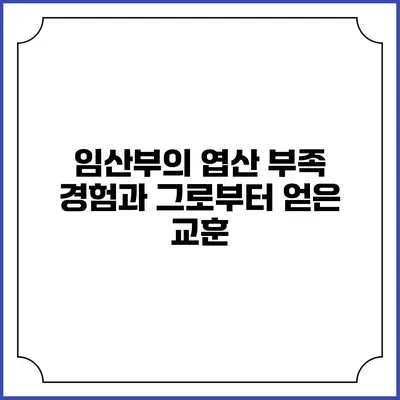 임산부의 엽산 부족 경험과 그로부터 얻은 교훈