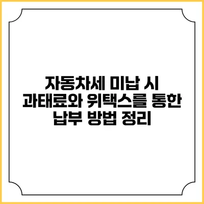 자동차세 미납 시 과태료와 위택스를 통한 납부 방법 정리