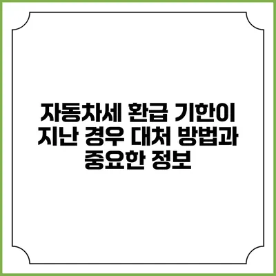 자동차세 환급 기한이 지난 경우 대처 방법과 중요한 정보