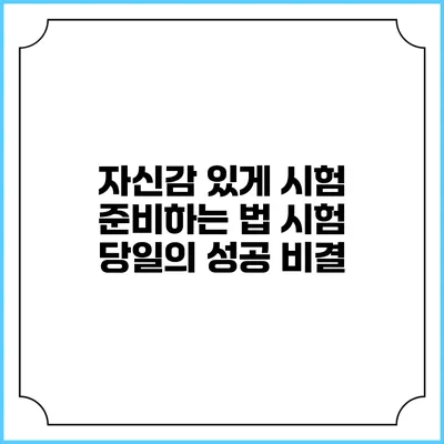 자신감 있게 시험 준비하는 법: 시험 당일의 성공 비결