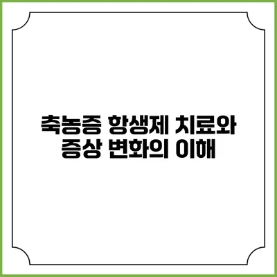 축농증 항생제 치료와 증상 변화의 이해
