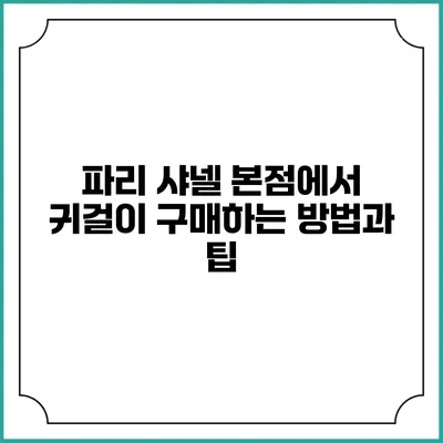 파리 샤넬 본점에서 귀걸이 구매하는 방법과 팁