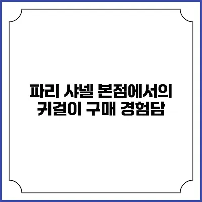 파리 샤넬 본점에서의 귀걸이 구매 경험담