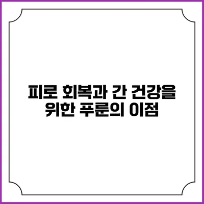 피로 회복과 간 건강을 위한 푸룬의 이점
