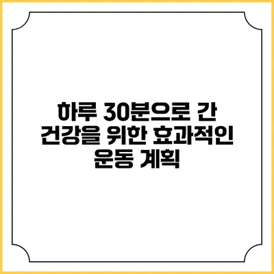 하루 30분으로 간 건강을 위한 효과적인 운동 계획