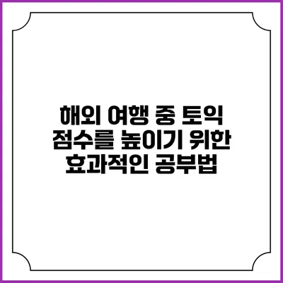 해외 여행 중 토익 점수를 높이기 위한 효과적인 공부법