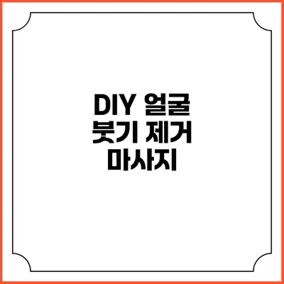 DIY 얼굴 붓기 제거 마사지