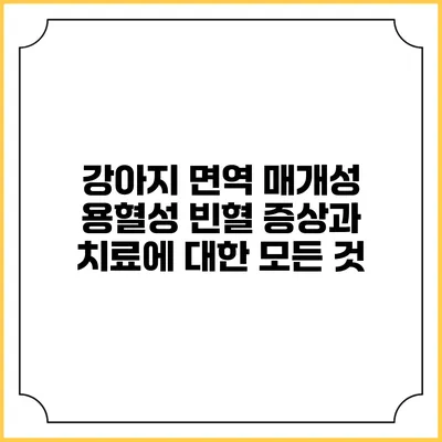 강아지 면역 매개성 용혈성 빈혈: 증상과 치료에 대한 모든 것