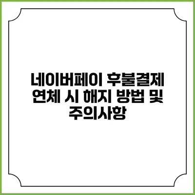 네이버페이 후불결제 연체 시 해지 방법 및 주의사항