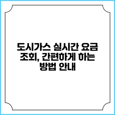 도시가스 실시간 요금 조회, 간편하게 하는 방법 안내