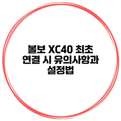 볼보 XC40 최초 연결 시 유의사항과 설정법
