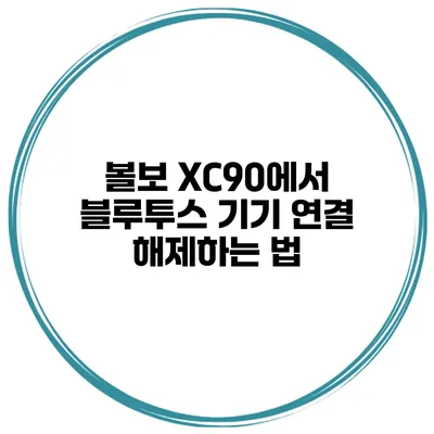 볼보 XC90에서 블루투스 기기 연결 해제하는 법