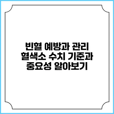 빈혈 예방과 관리: 혈색소 수치 기준과 중요성 알아보기